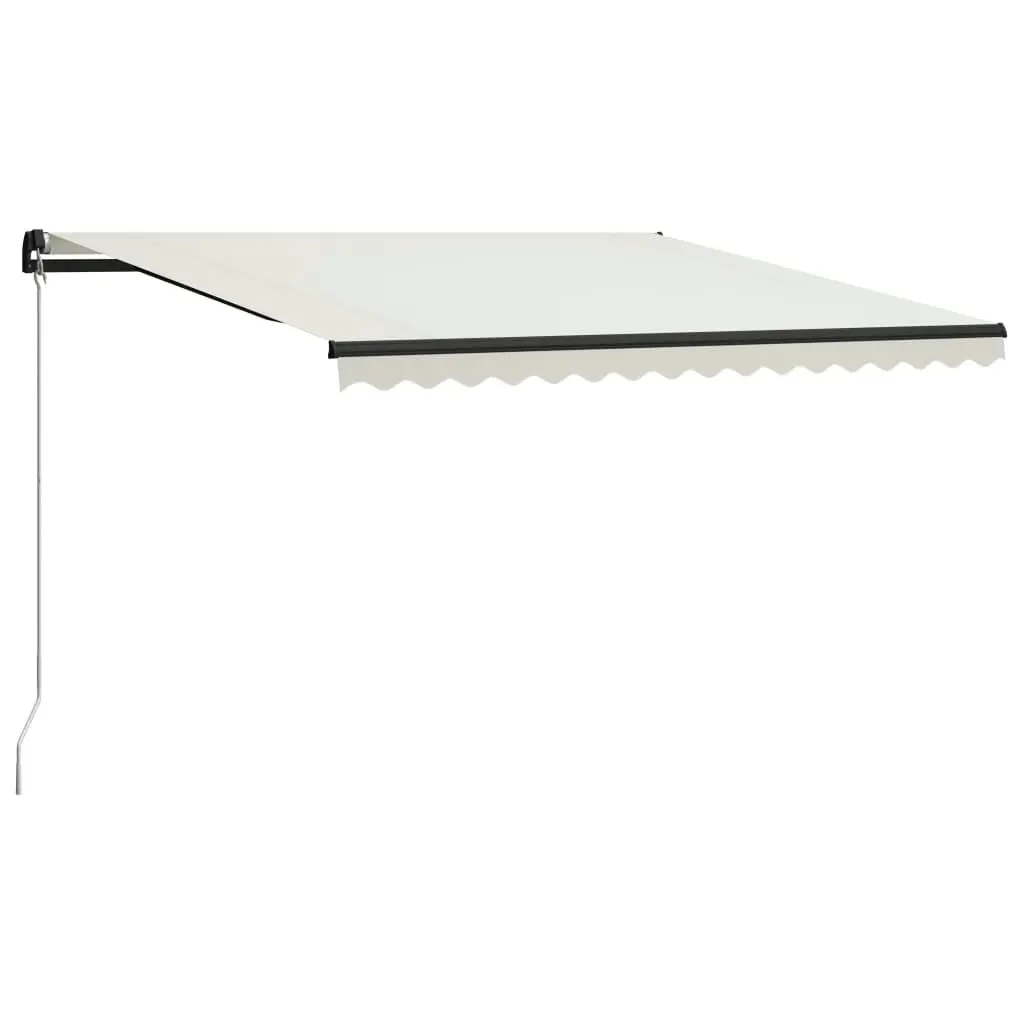 Manual Retractable Awning with LED 400x300 cm Cream 3055228