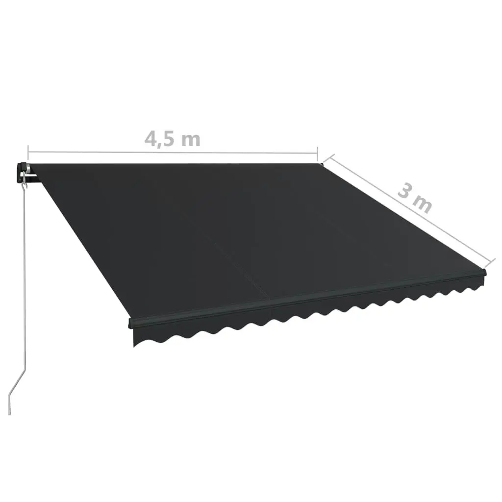 Manual Retractable Awning with LED 450x300 cm Anthracite 3051246