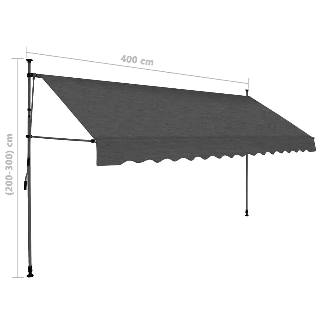 Manual Retractable Awning with LED 400 cm Anthracite 145868