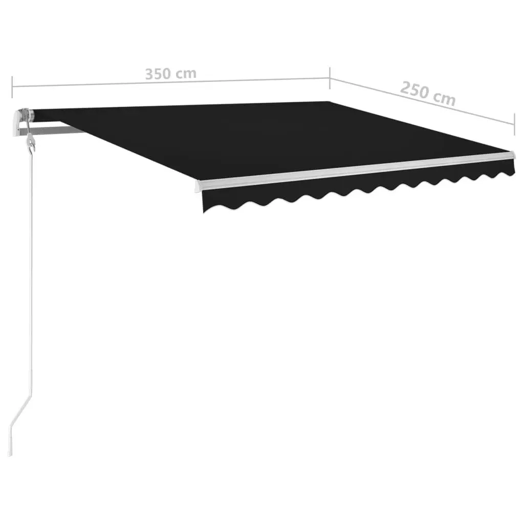 Manual Retractable Awning with Posts 3.5x2.5 m Anthracite 3069919