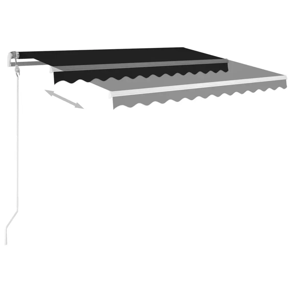 Manual Retractable Awning with Posts 3.5x2.5 m Anthracite 3069919