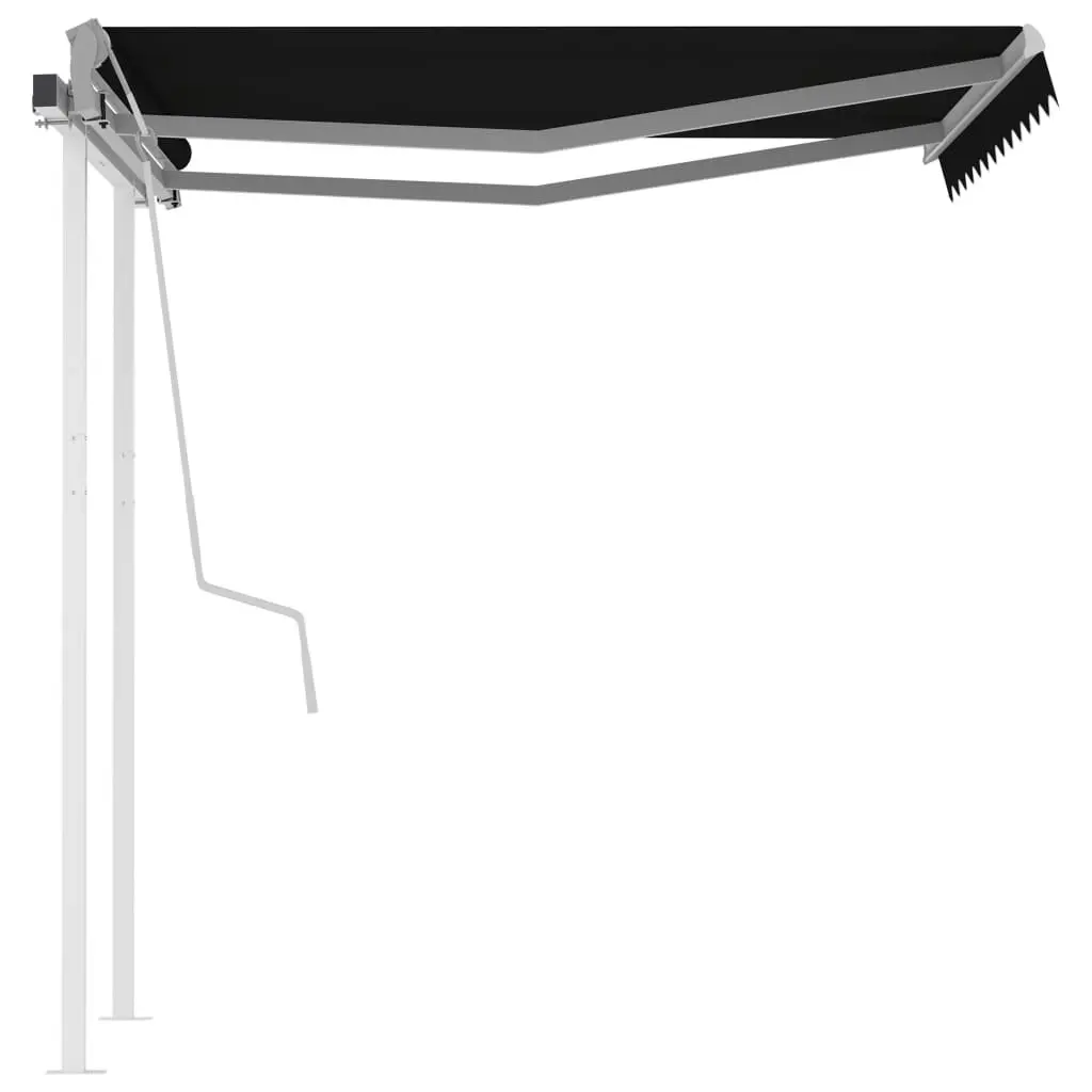 Manual Retractable Awning with Posts 3.5x2.5 m Anthracite 3069919