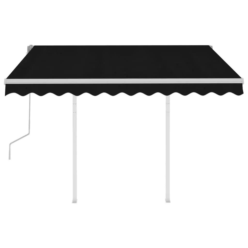 Manual Retractable Awning with Posts 3.5x2.5 m Anthracite 3069919