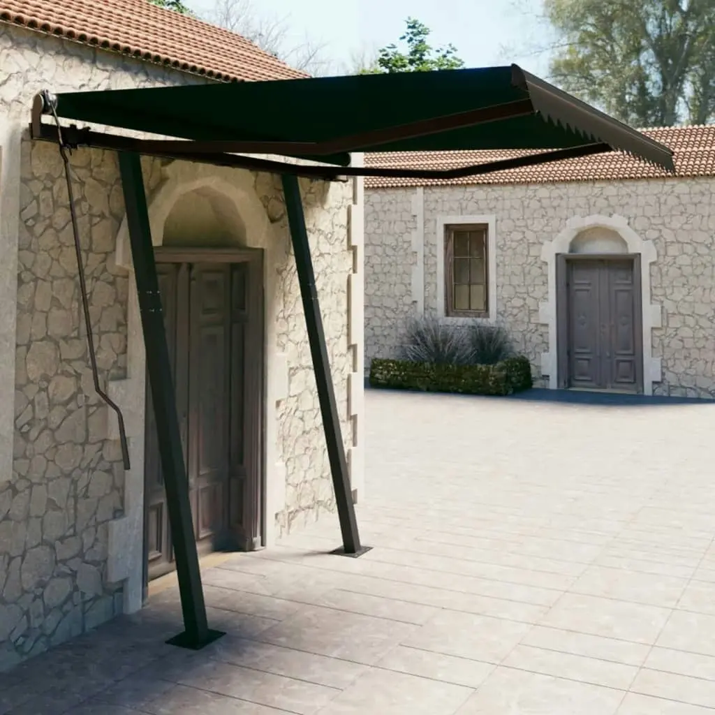 Manual Retractable Awning with Posts 3.5x2.5 m Anthracite 3070119