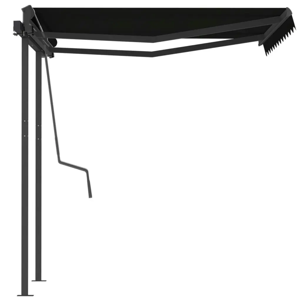 Manual Retractable Awning with Posts 3.5x2.5 m Anthracite 3070119