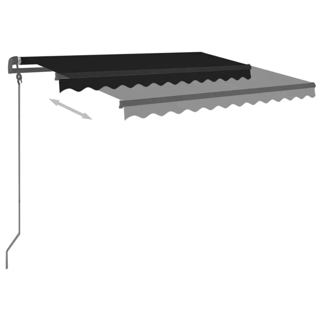 Manual Retractable Awning with Posts 3.5x2.5 m Anthracite 3070119