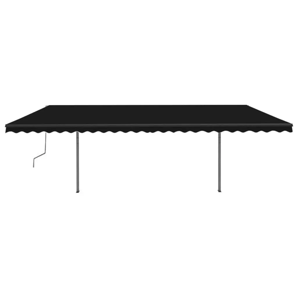 Manual Retractable Awning with Posts 3.5x2.5 m Anthracite 3070119