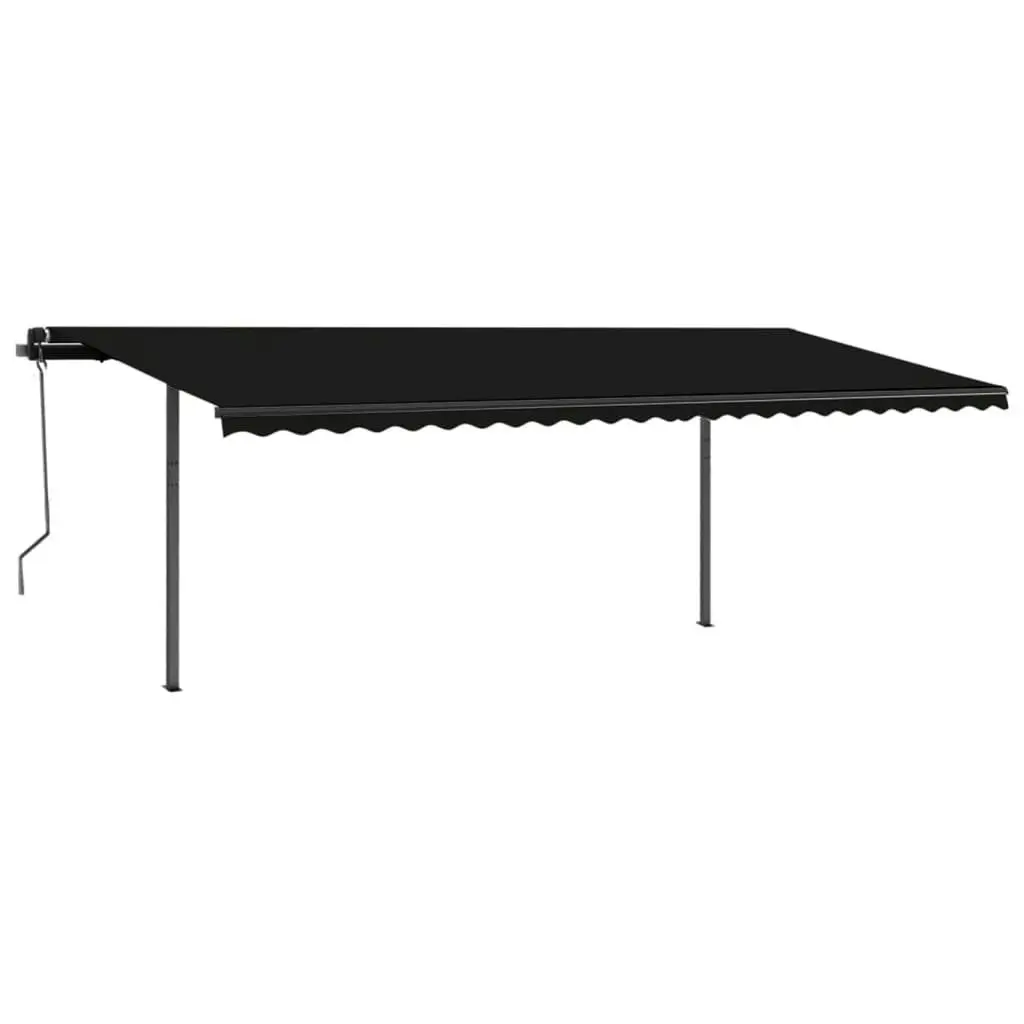 Manual Retractable Awning with Posts 3.5x2.5 m Anthracite 3070119