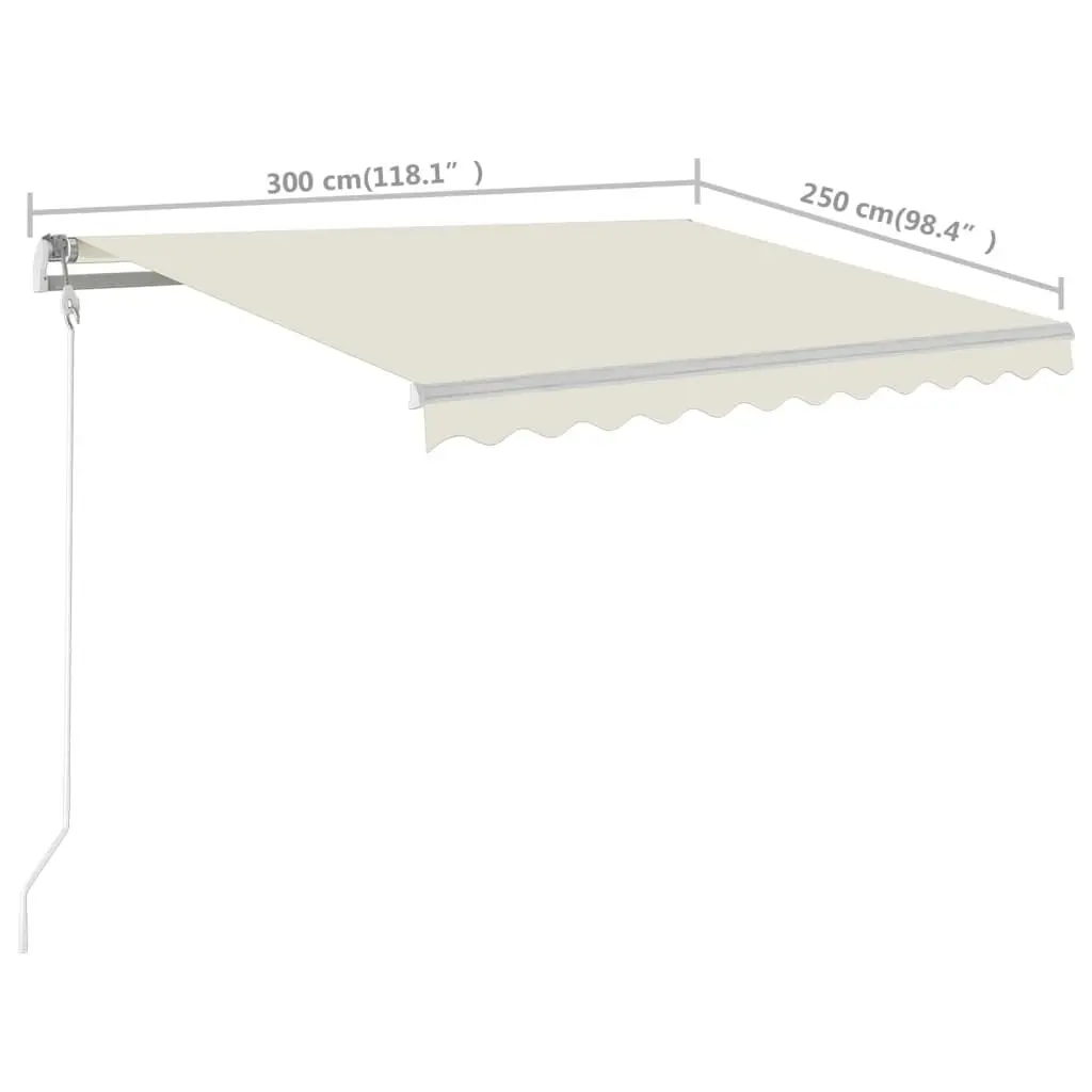 Manual Retractable Awning with Posts 3x2.5 m Cream 3069897