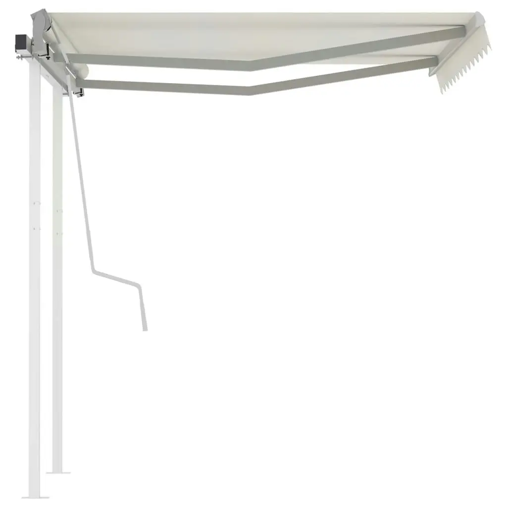 Manual Retractable Awning with Posts 3x2.5 m Cream 3069897