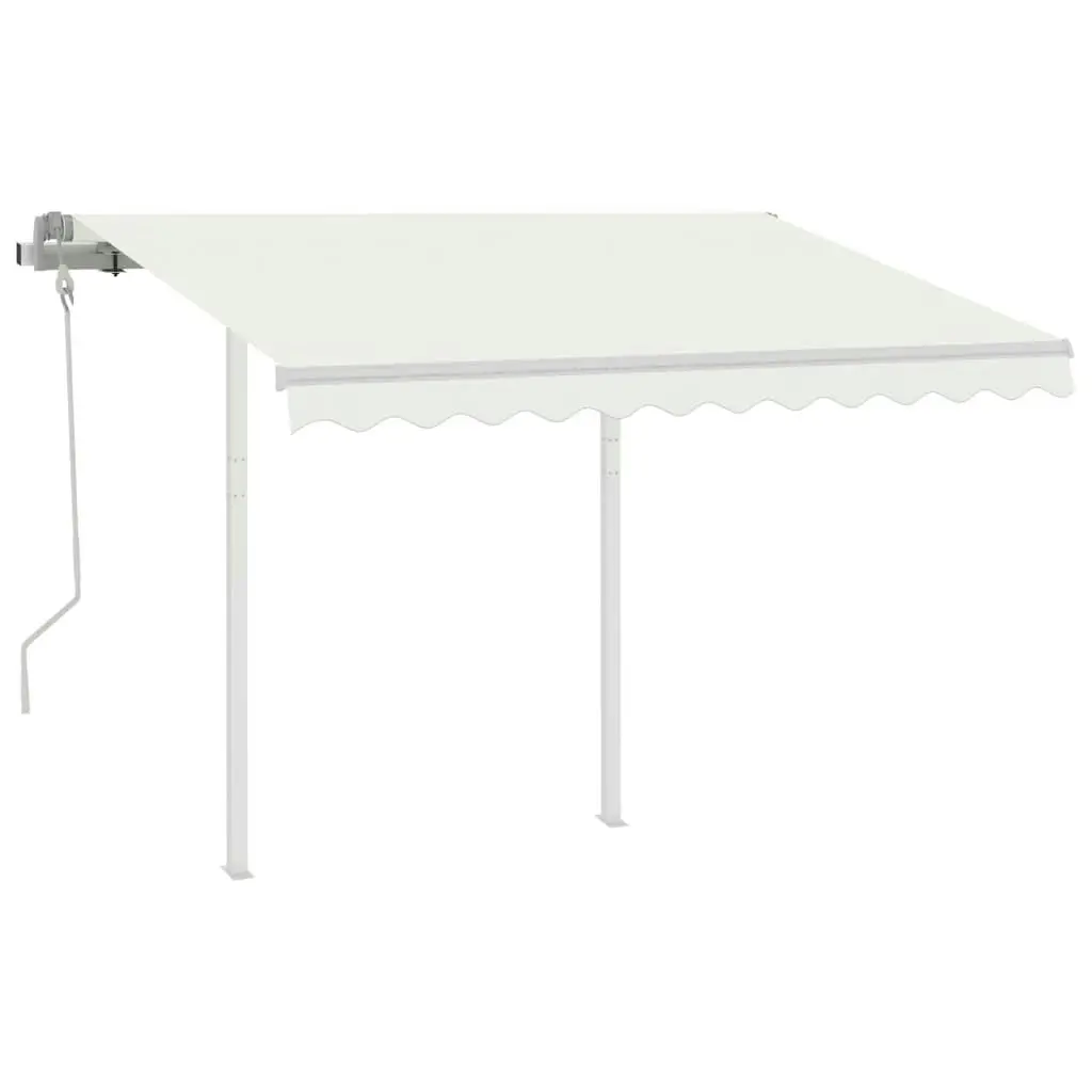 Manual Retractable Awning with Posts 3x2.5 m Cream 3069897