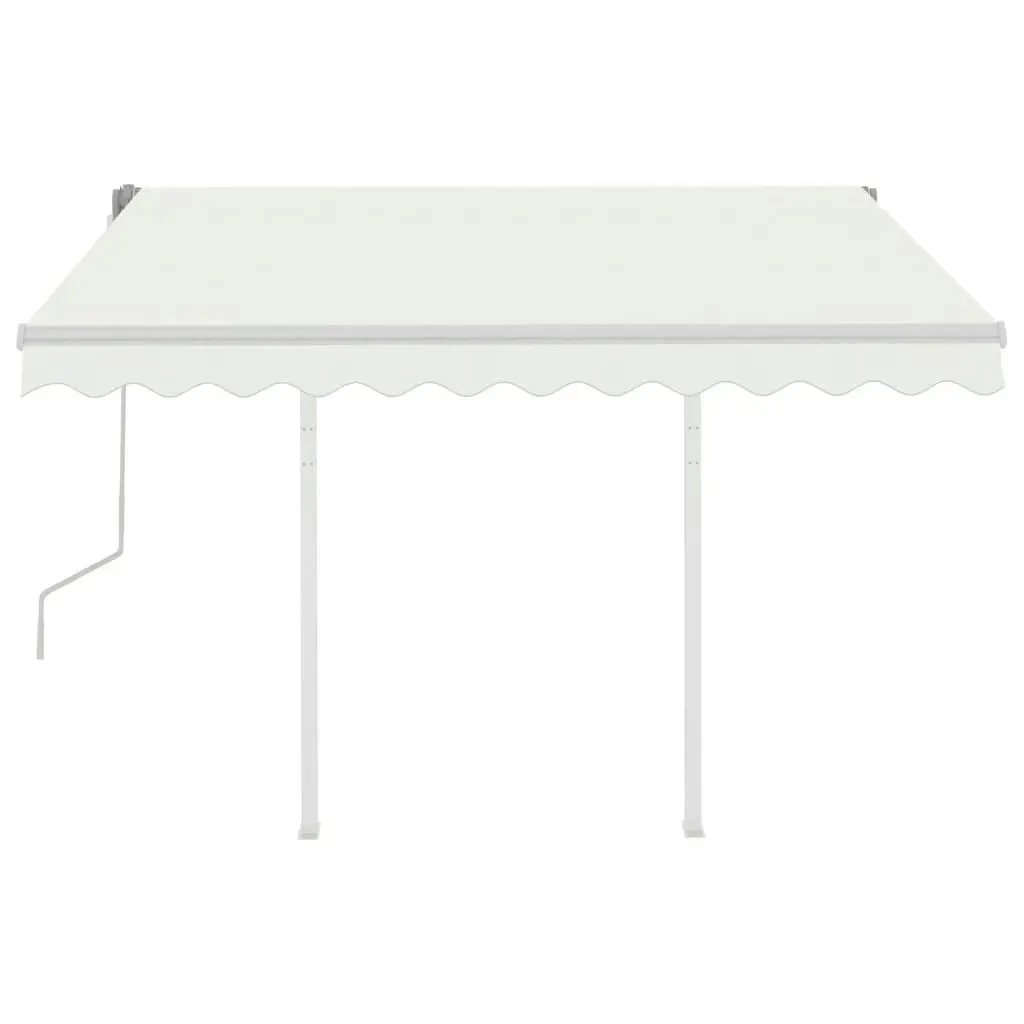 Manual Retractable Awning with Posts 3x2.5 m Cream 3069897