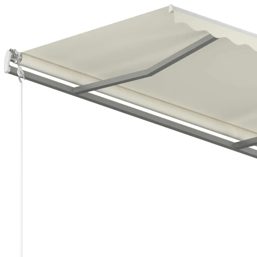 Manual Retractable Awning with Posts 4x3 m Cream 3069937