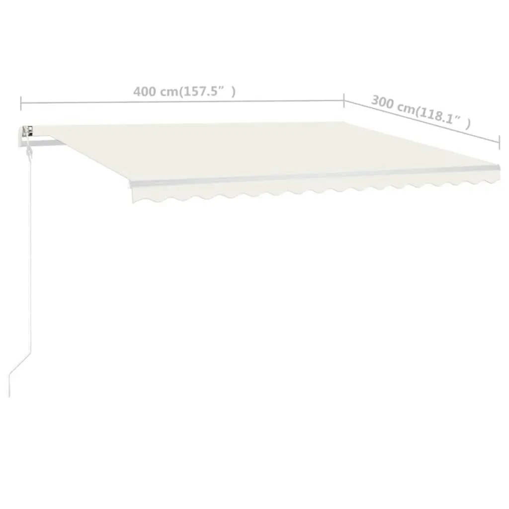 Manual Retractable Awning with Posts 4x3 m Cream 3069937