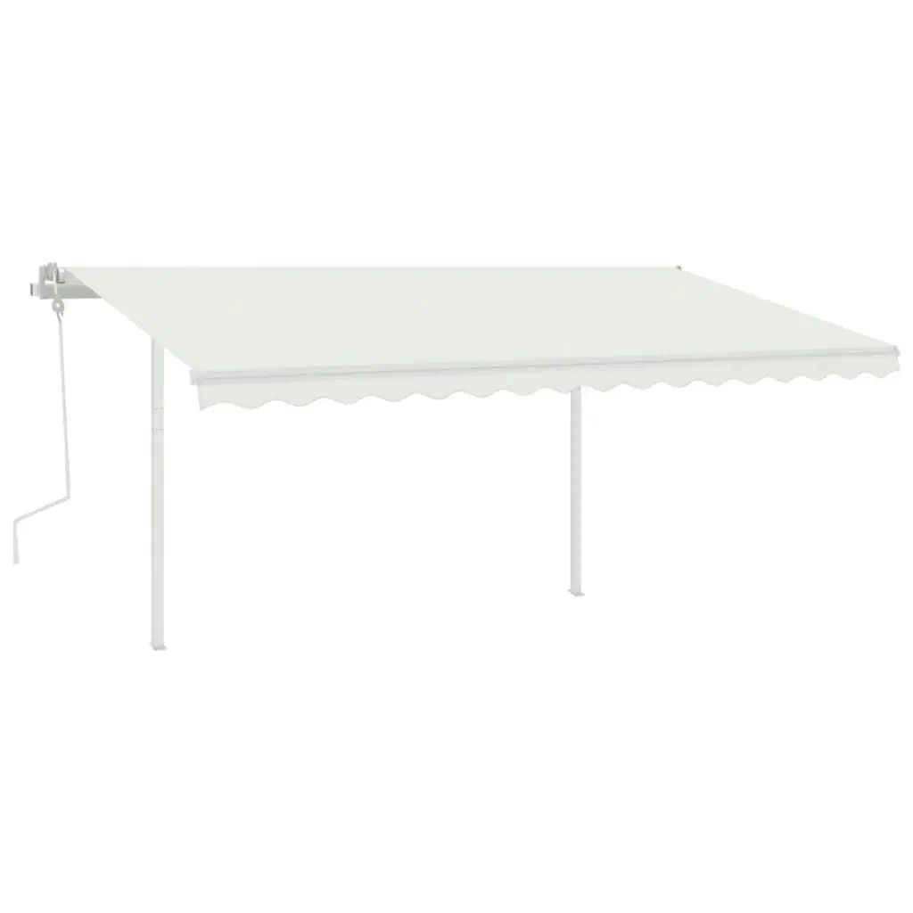 Manual Retractable Awning with Posts 4x3 m Cream 3069937