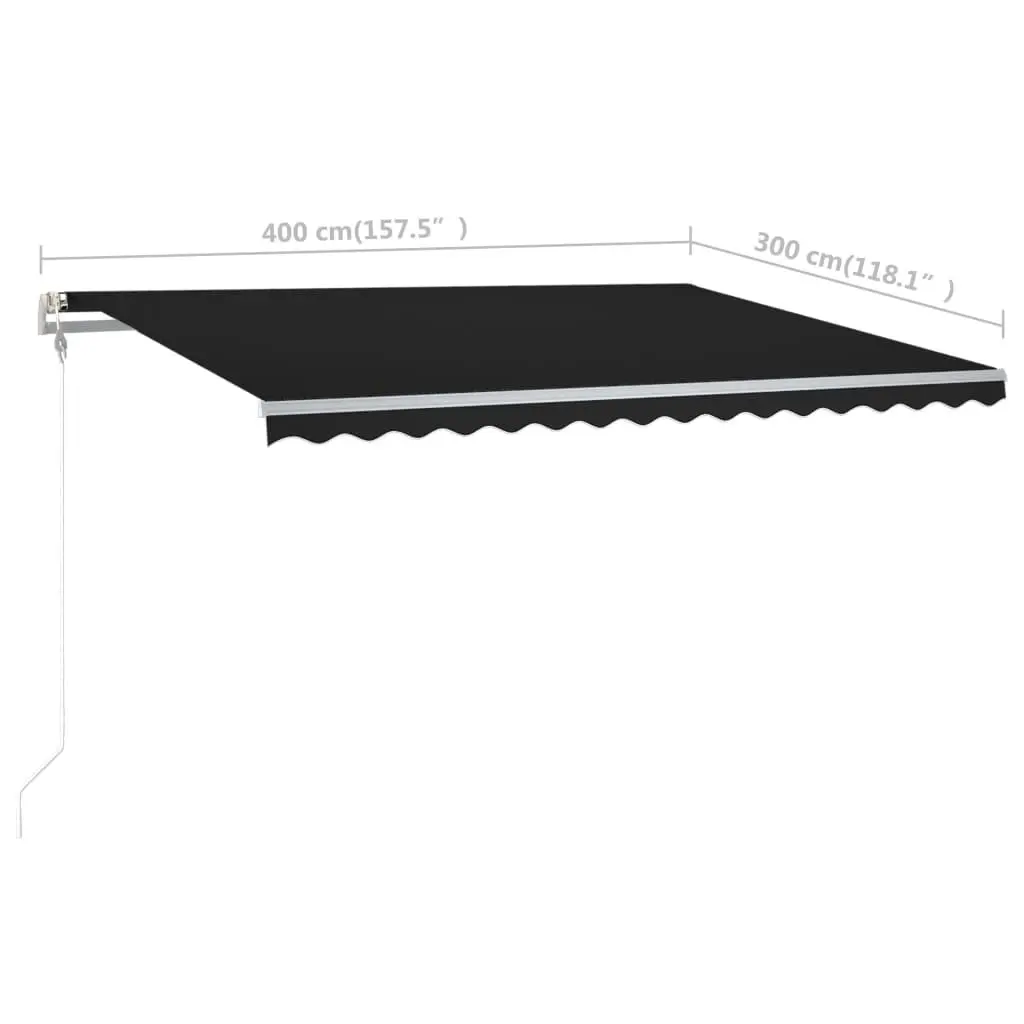 Manual Retractable Awning with Posts 4x3 m Anthracite 3069939