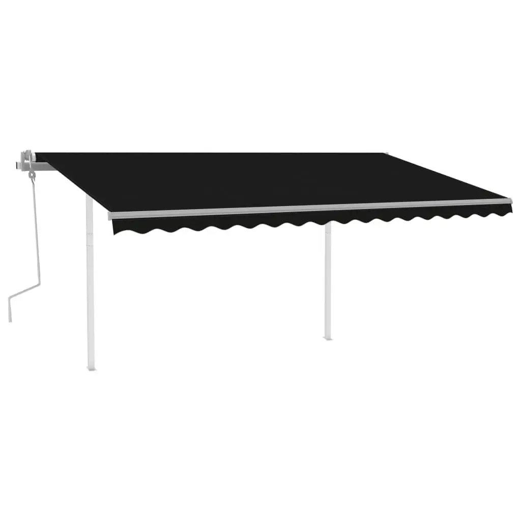 Manual Retractable Awning with Posts 4x3 m Anthracite 3069939