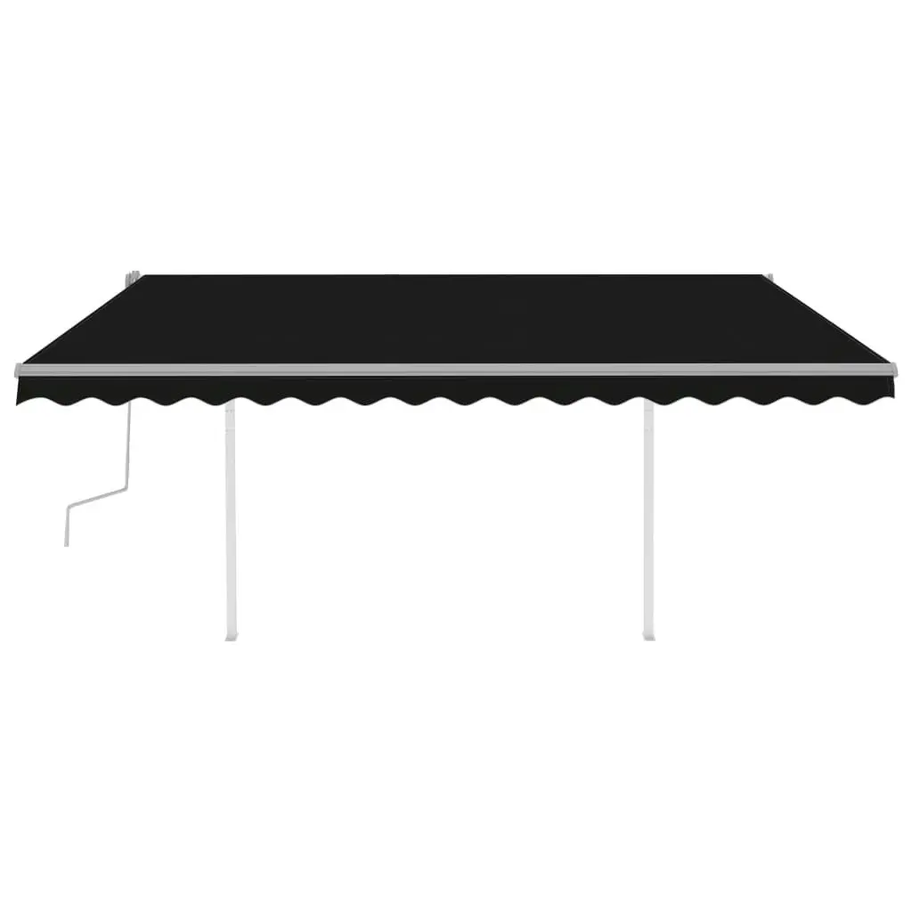 Manual Retractable Awning with Posts 4x3 m Anthracite 3069939