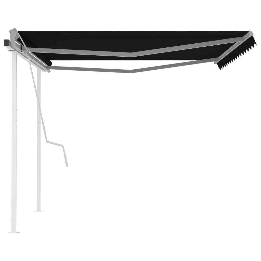 Manual Retractable Awning with Posts 4x3 m Anthracite 3069939