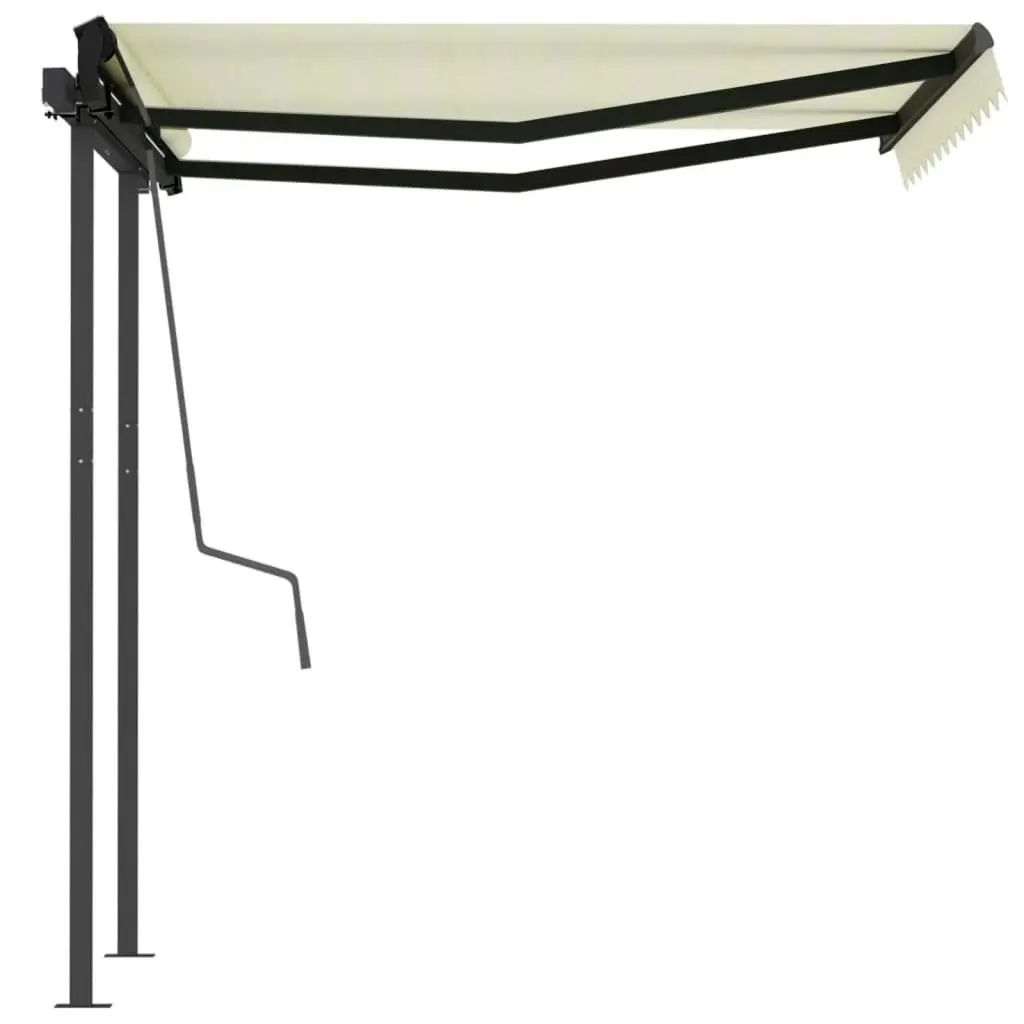 Manual Retractable Awning with Posts 3x2.5 m Cream 3070097