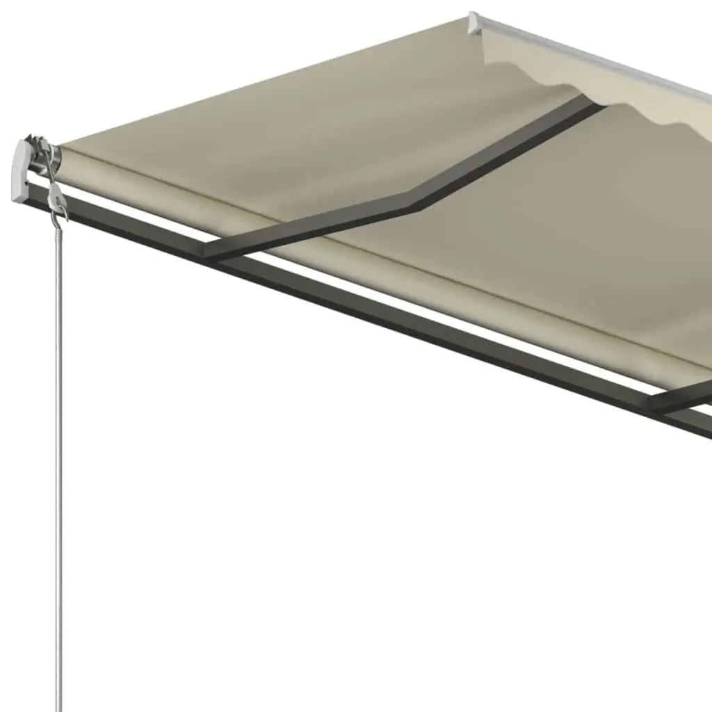 Manual Retractable Awning with Posts 3x2.5 m Cream 3070097