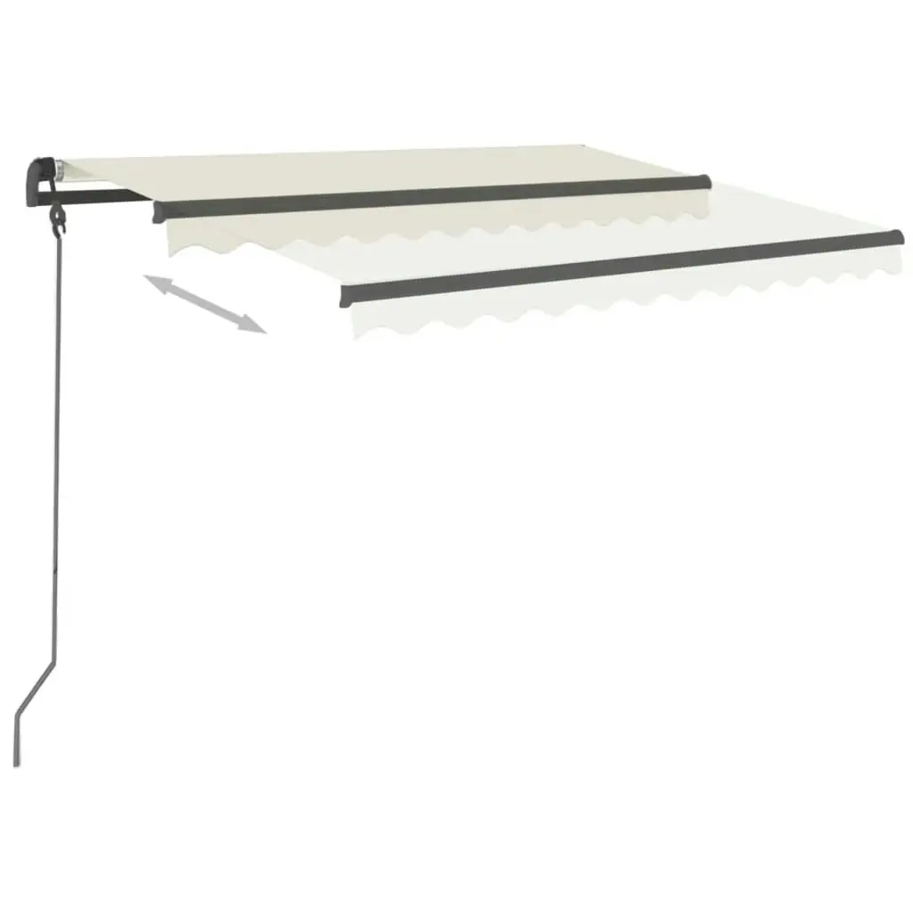 Manual Retractable Awning with Posts 3x2.5 m Cream 3070097