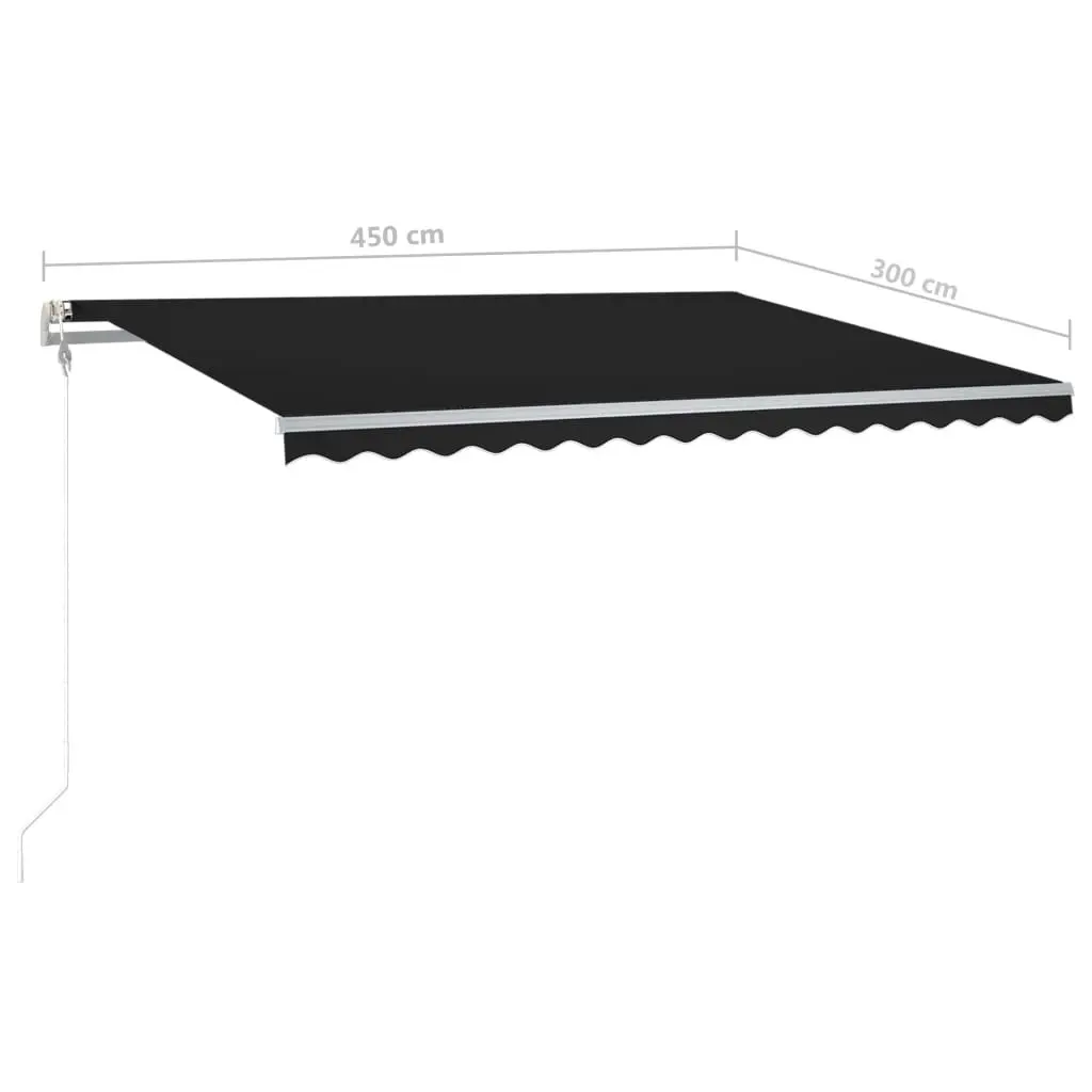 Manual Retractable Awning with Posts 4.5x3 m Anthracite 3069959