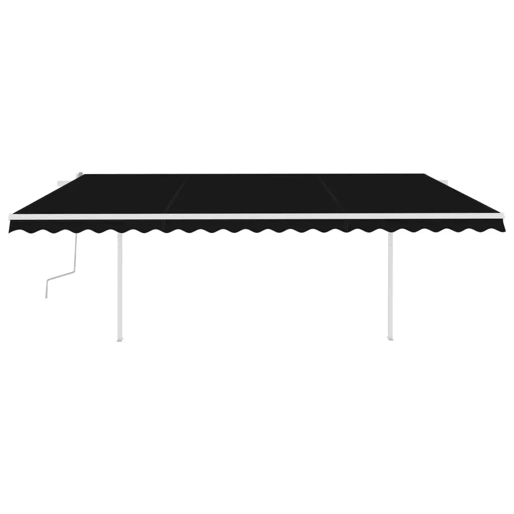 Manual Retractable Awning with Posts 5x3 m Anthracite 3069979