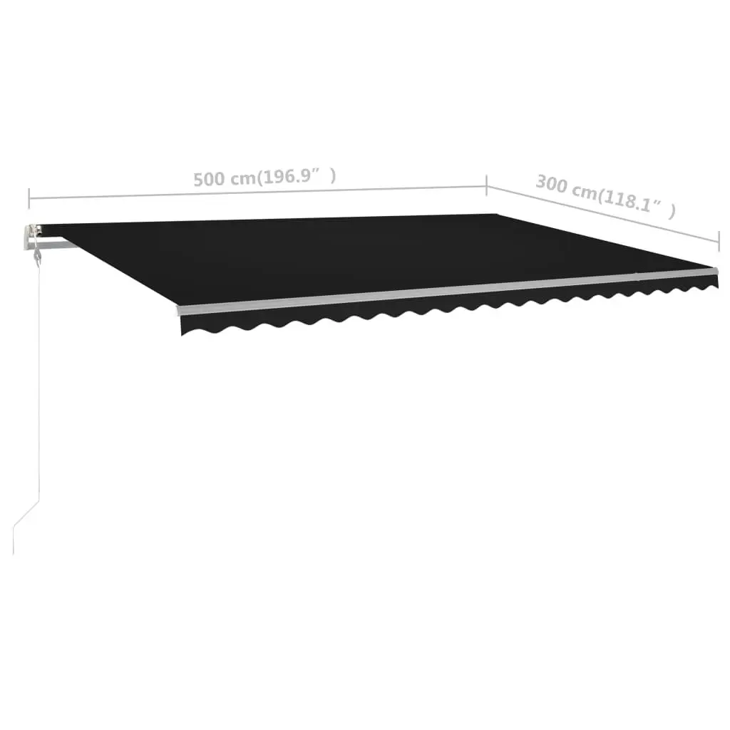 Manual Retractable Awning with Posts 5x3 m Anthracite 3069979