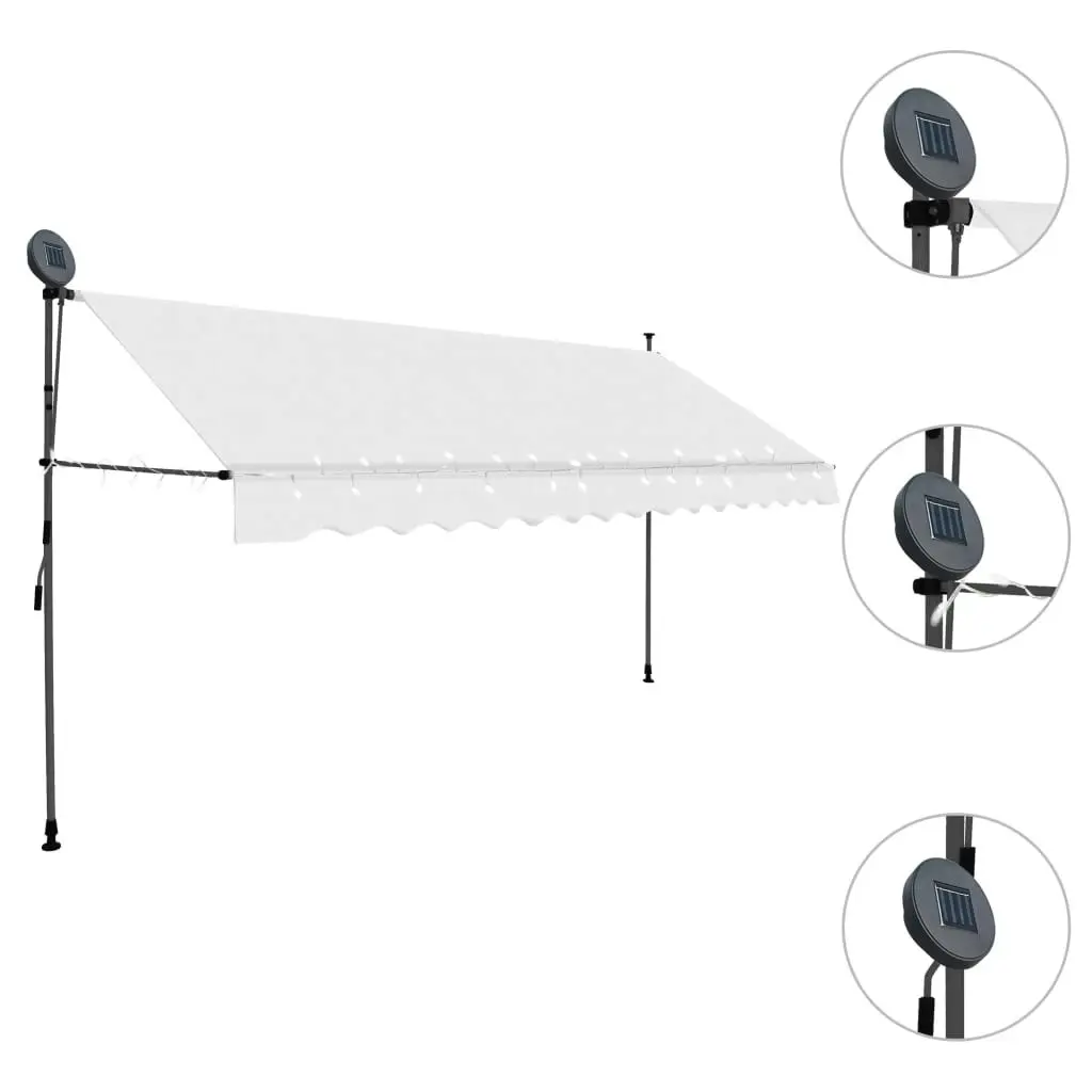 Manual Retractable Awning with LED 400 cm Cream 145875