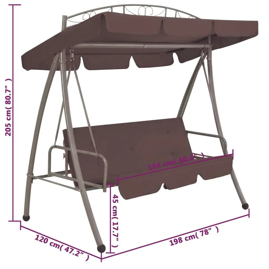 Outdoor Convertible Swing Bench with Canopy Coffee 43242