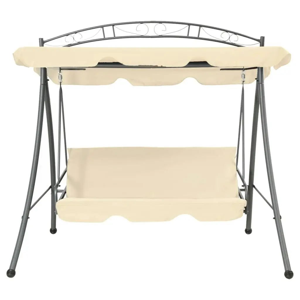 Outdoor Convertible Swing Bench with Canopy Sand White 43241