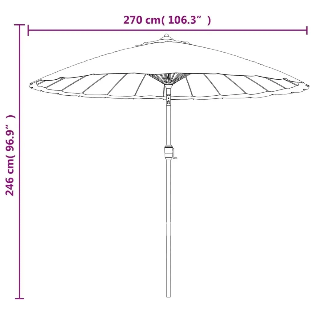 Outdoor Parasol with Aluminium Pole 270 cm Anthracite 47306