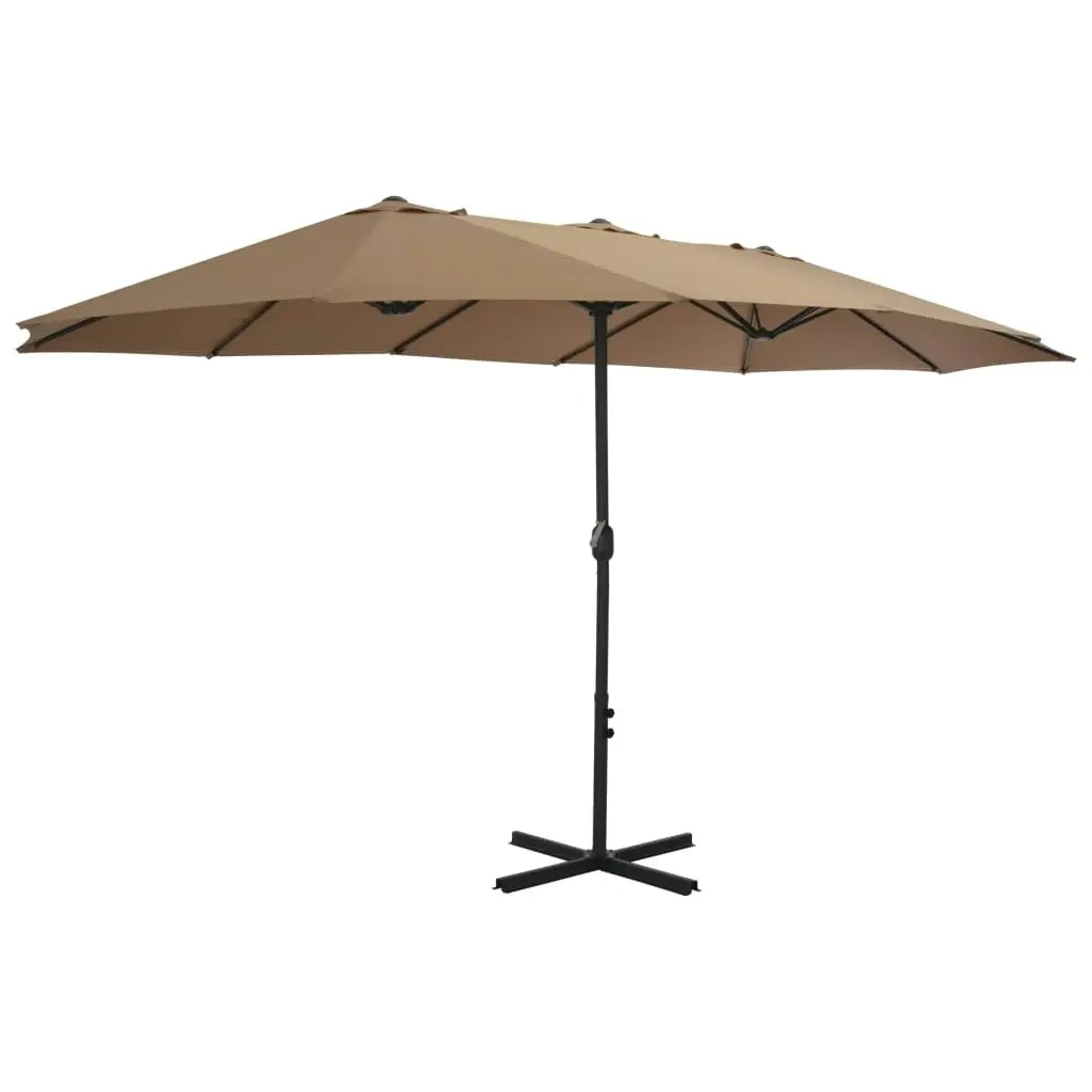 Outdoor Parasol with Aluminium Pole 460x270 cm Taupe 44870