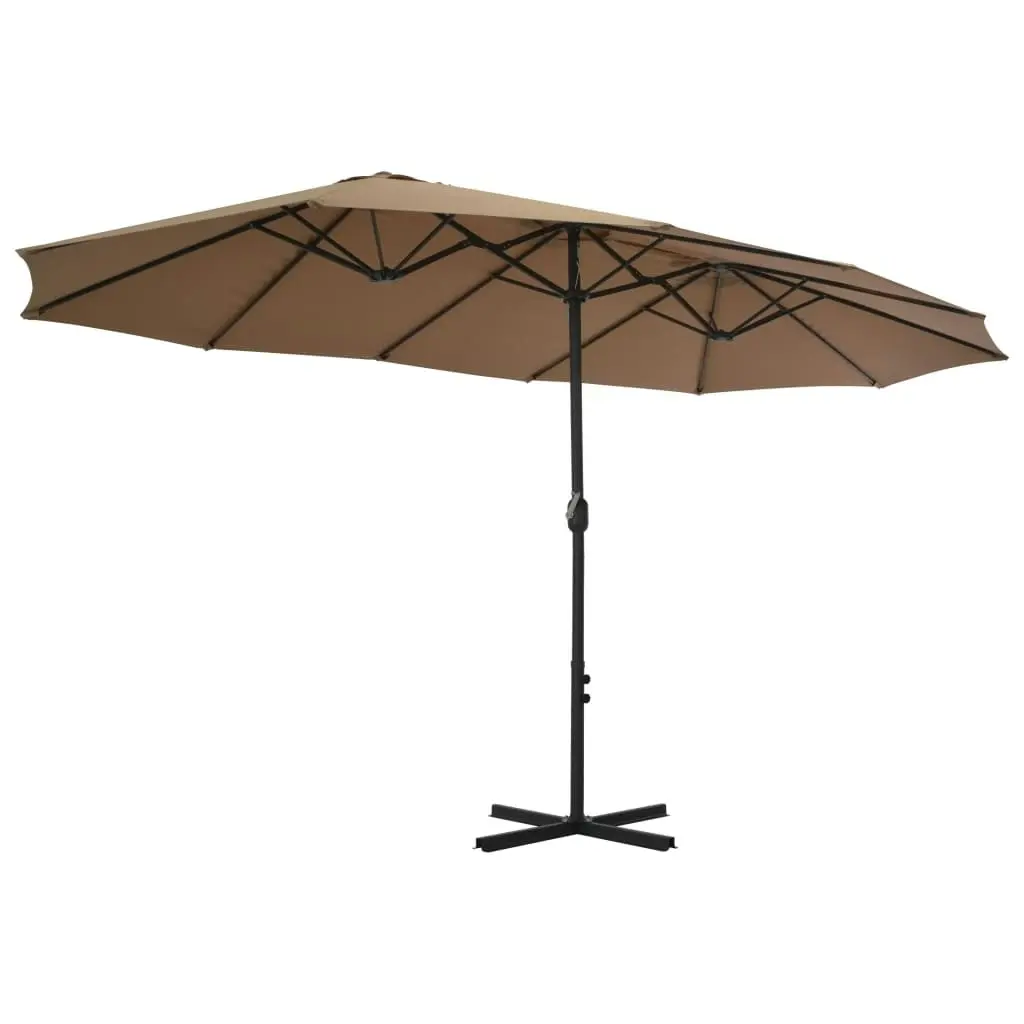 Outdoor Parasol with Aluminium Pole 460x270 cm Taupe 44870