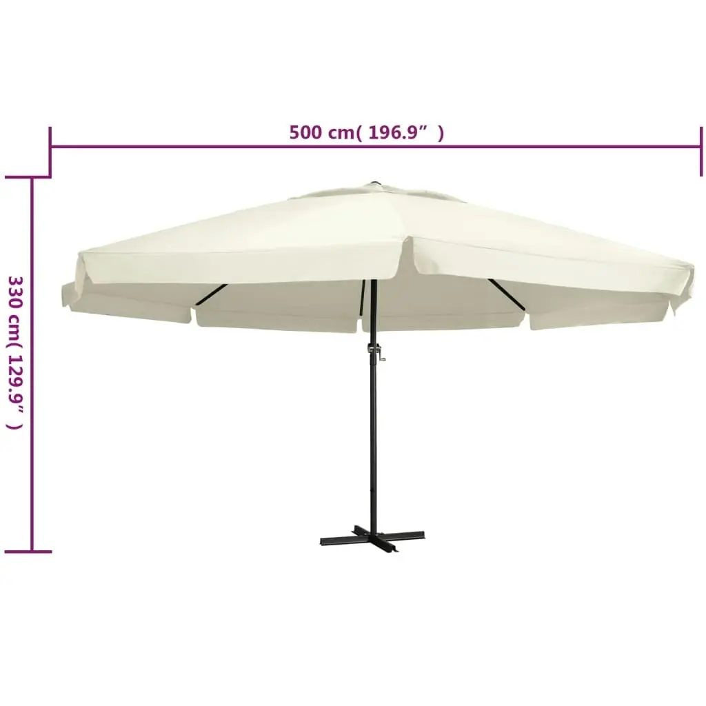 Outdoor Parasol with Aluminium Pole 600 cm Sand White 47370