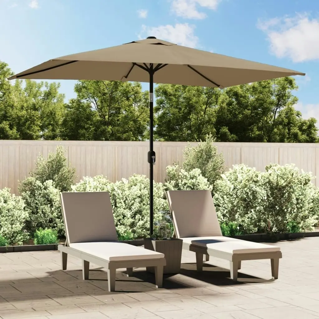 Outdoor Parasol with Metal Pole 300x200 cm Taupe 44502