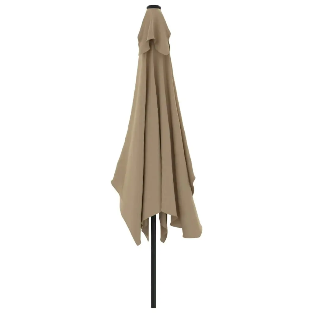 Outdoor Parasol with Metal Pole 300x200 cm Taupe 44502