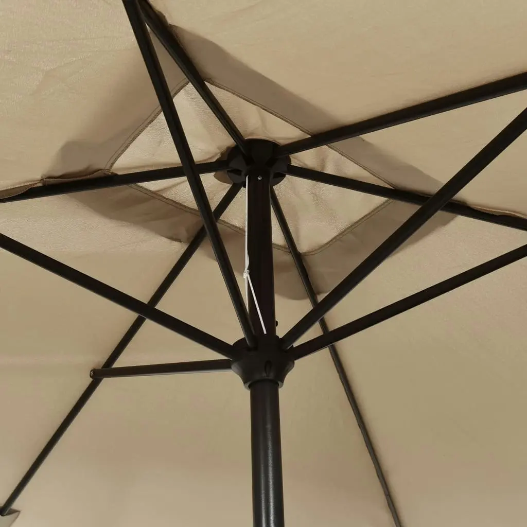 Outdoor Parasol with Metal Pole 300x200 cm Taupe 44502