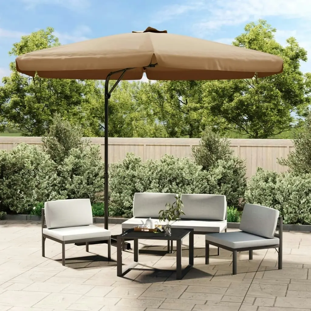 Outdoor Parasol with Steel Pole 300 cm Taupe 47315