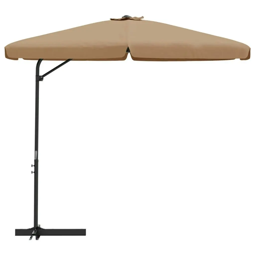 Outdoor Parasol with Steel Pole 300 cm Taupe 47315