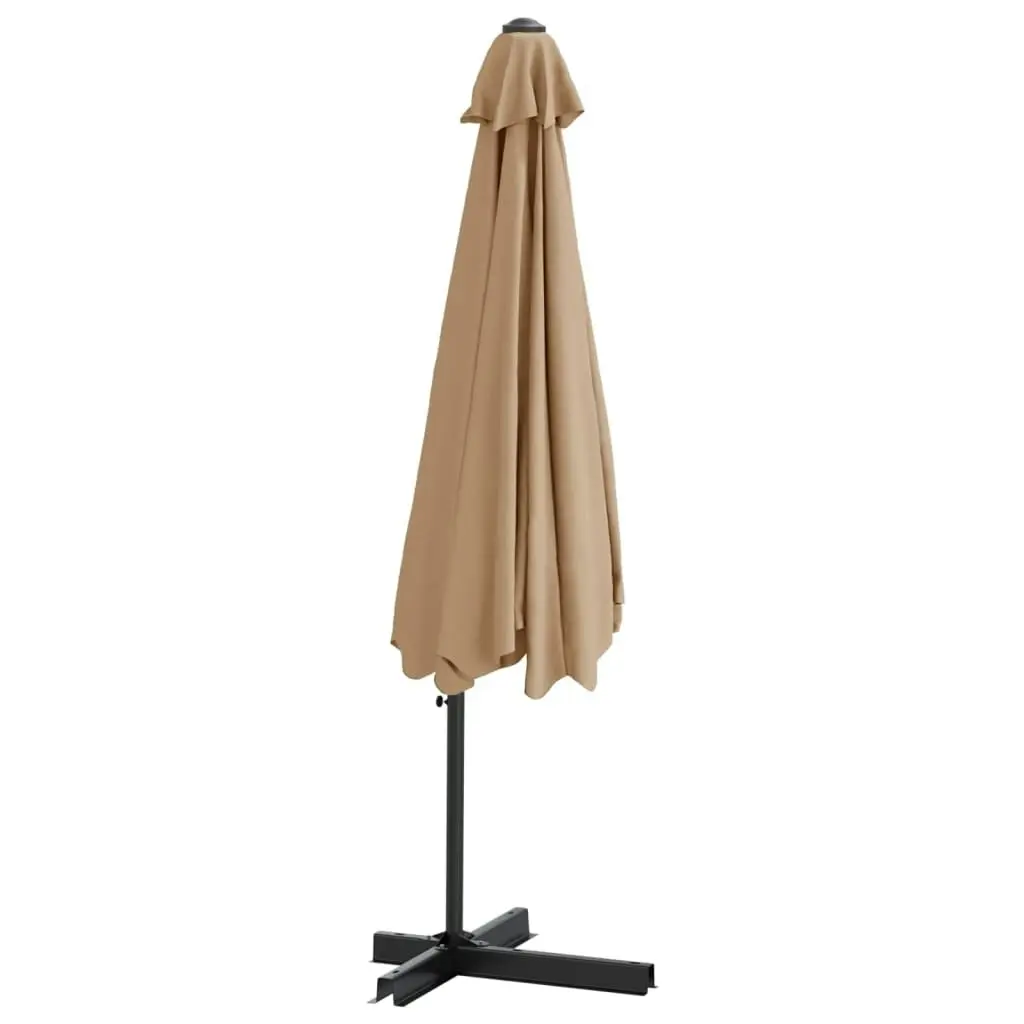 Outdoor Parasol with Steel Pole 300 cm Taupe 47315