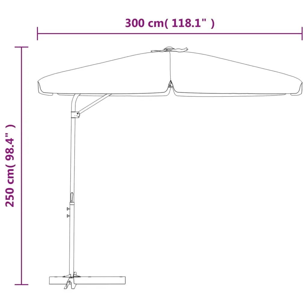 Outdoor Parasol with Steel Pole 300 cm Taupe 47315