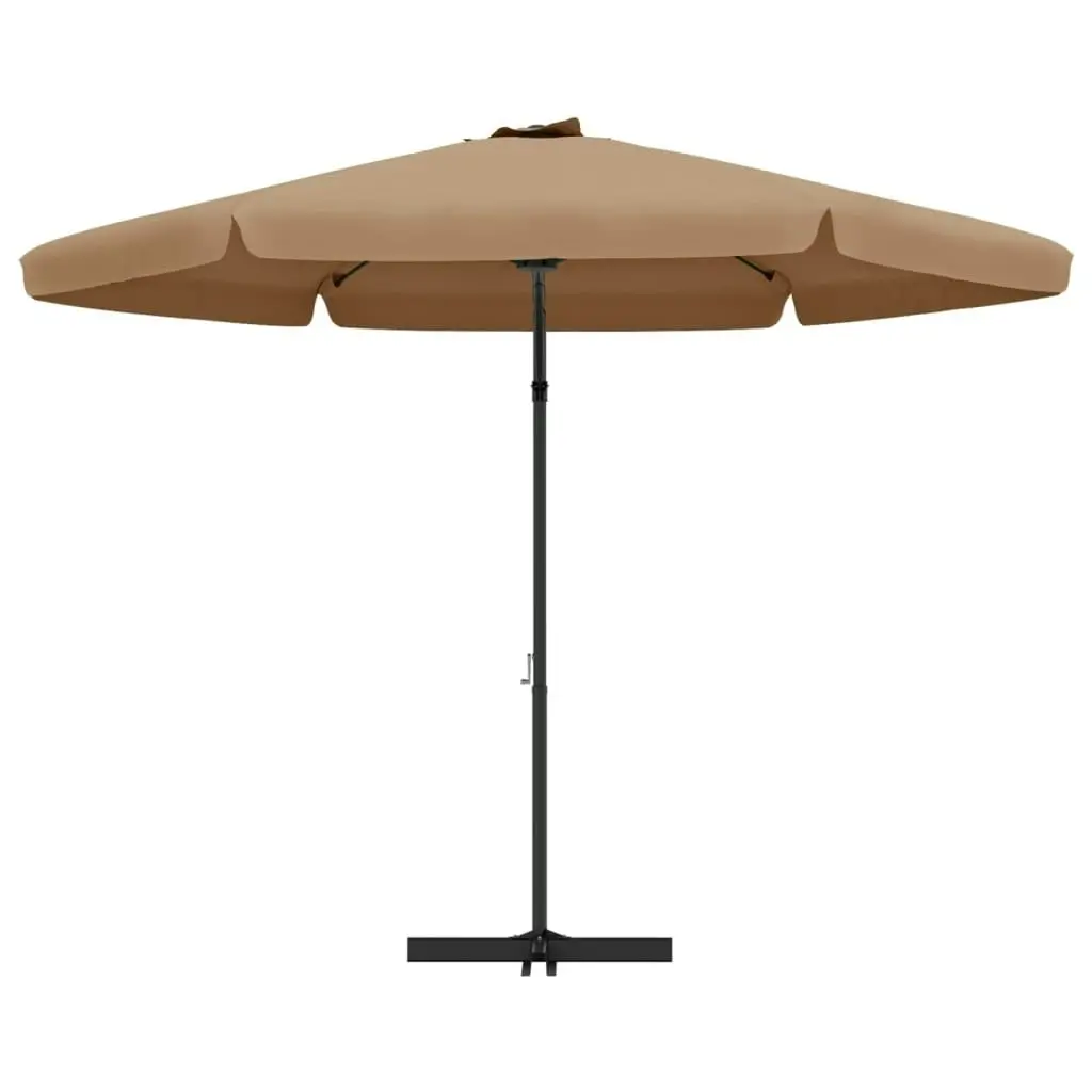 Outdoor Parasol with Steel Pole 300 cm Taupe 47315