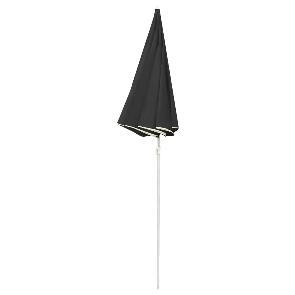 Outdoor Parasol with Steel Pole Anthracite 180 cm 315539