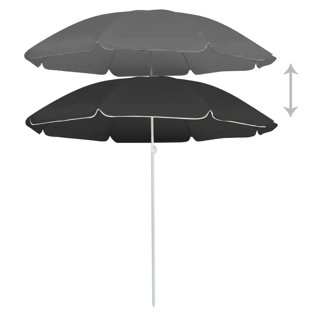 Outdoor Parasol with Steel Pole Anthracite 180 cm 315539