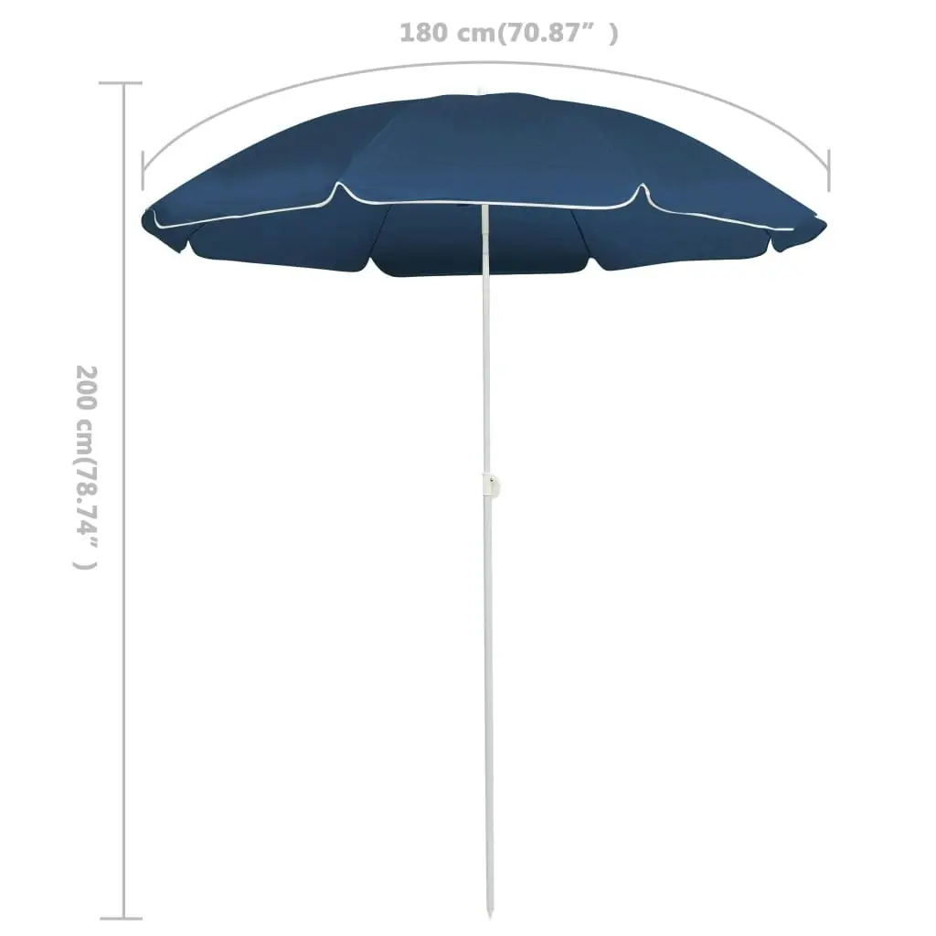 Outdoor Parasol with Steel Pole Blue 180 cm 315538