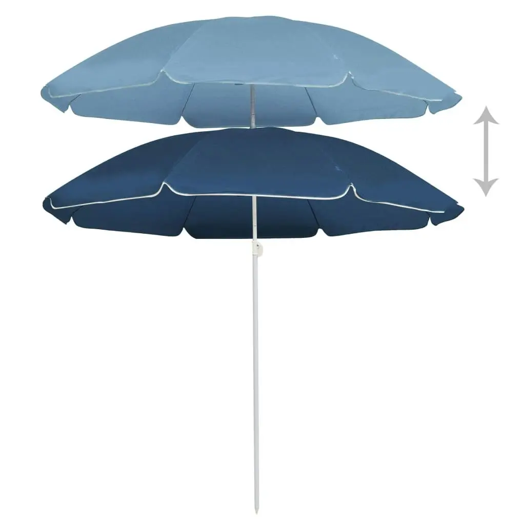 Outdoor Parasol with Steel Pole Blue 180 cm 315538