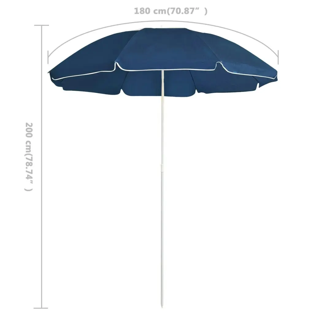 Outdoor Parasol with Steel Pole Blue 180 cm 315541