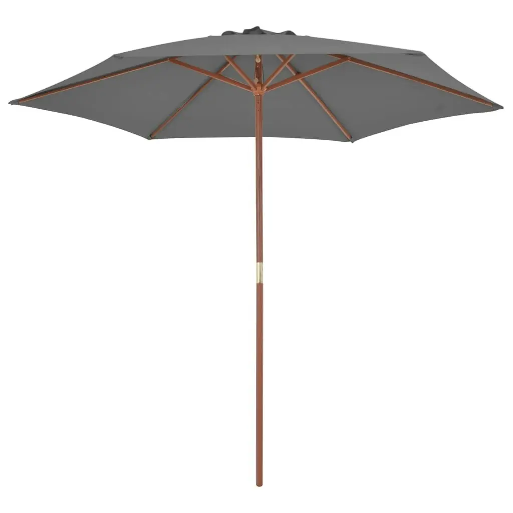 Outdoor Parasol with Wooden Pole 270 cm Anthracite 44515